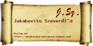 Jakabovits Szeveréd névjegykártya