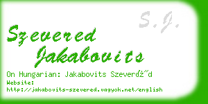szevered jakabovits business card